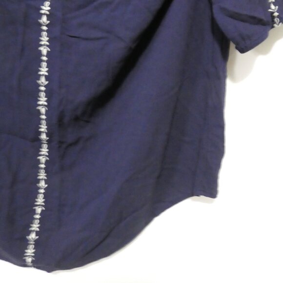 TORRID | size 1 | Navy Blue Embroidered Bohemian Blouse - Picture 16 of 16